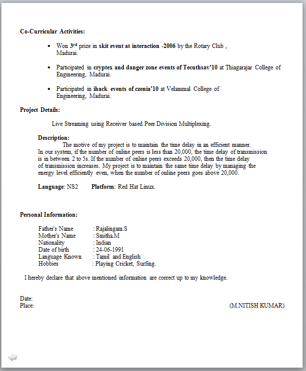 Iim resume pdf